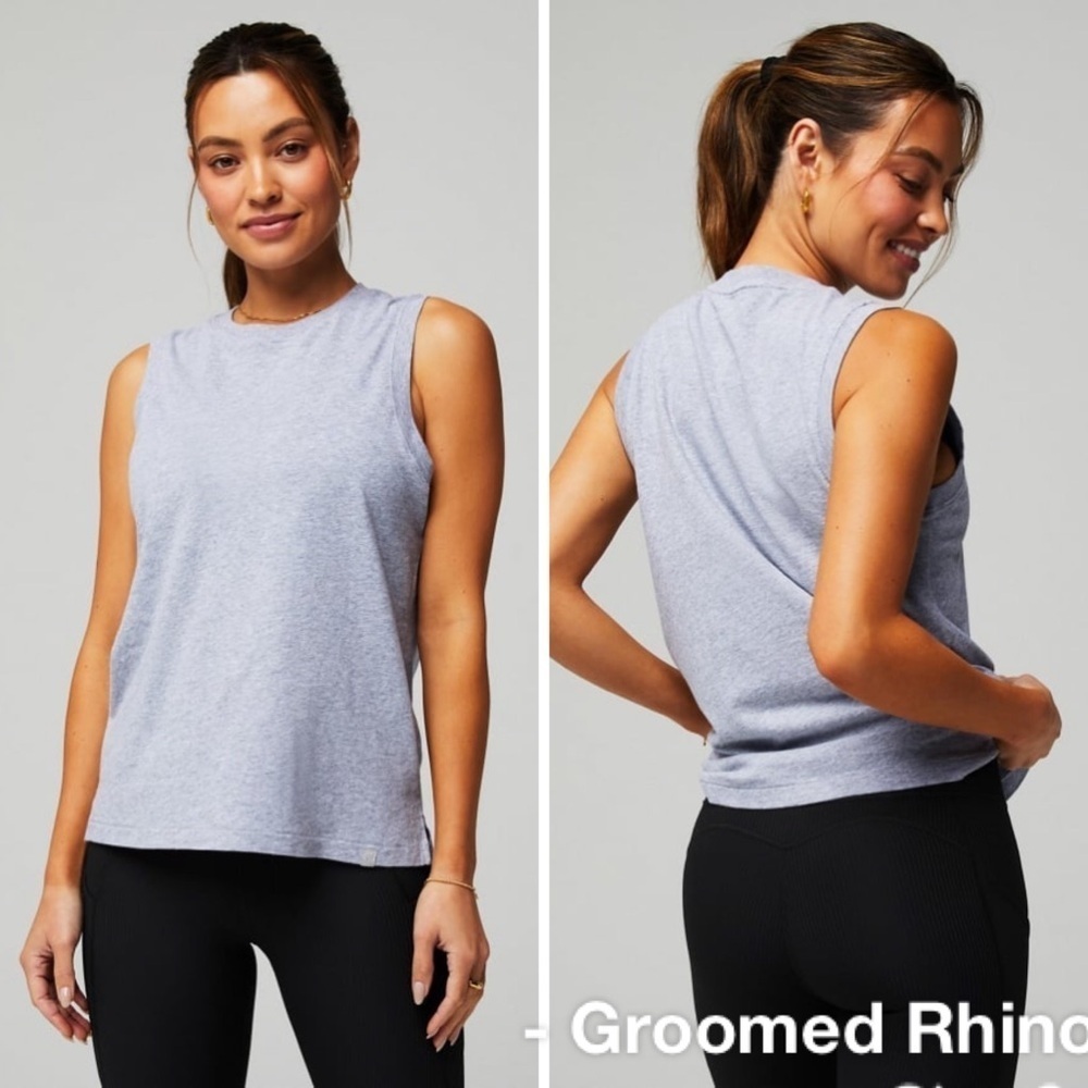 Fabletics Gray Cotton Tank Top Size 3X